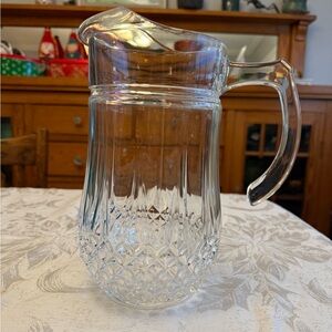 Vintage 1970’s Cristal d’Arques-Durand Longchamp Crystal Pitcher